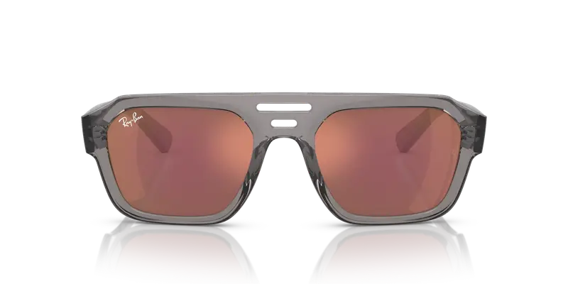 Ray - Ban Unisex RB4397 CORRIGAN 6684D0 Occhiali da sole Acetato Grigio Viola Geometrica Normale miniatura 2