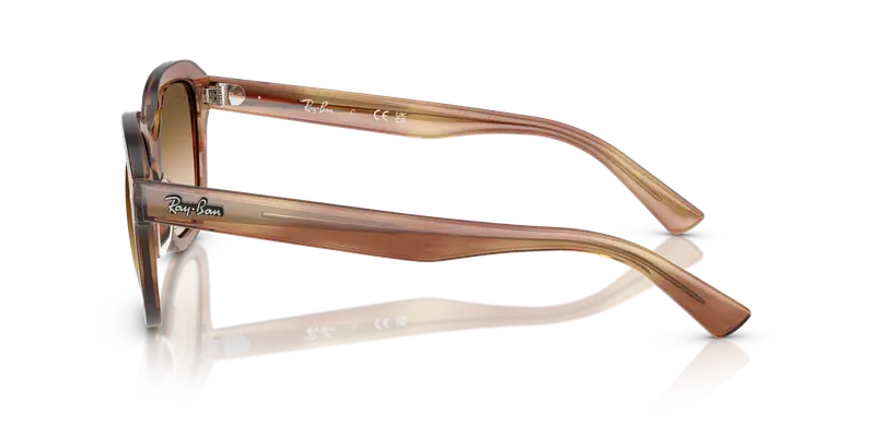 Ray - Ban Unisex RB4398 ERIK 140351 Occhiali da sole Acetato Tartaruga Marrone Squadrata Normale Sfumato miniatura 3