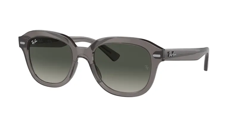 Ray - Ban Unisex RB4398 ERIK 667571 Occhiali da sole Acetato Grigio Grigio Squadrata Normale Sfumato