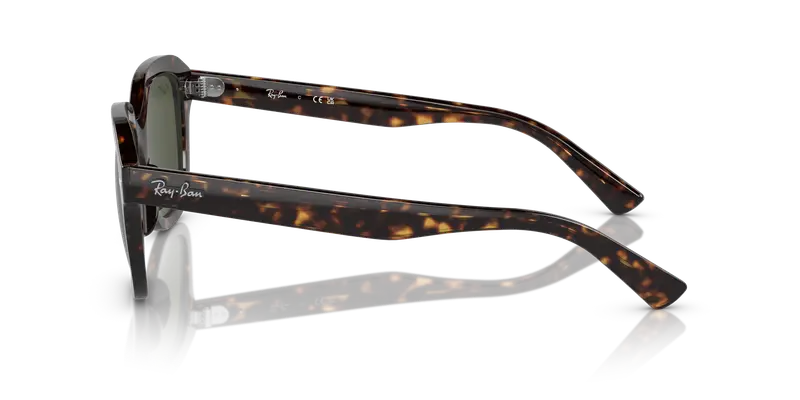 Ray - Ban Unisex RB4398 ERIK 902/31 Occhiali da sole Acetato Tartaruga Verde Squadrata Normale miniatura 3