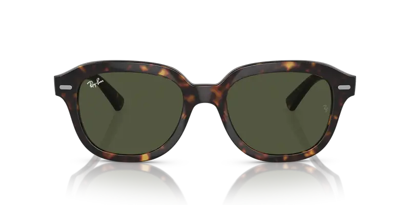 Ray - Ban Unisex RB4398 ERIK 902/31 Occhiali da sole Acetato Tartaruga Verde Squadrata Normale miniatura 2