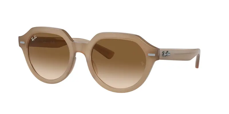 Ray - Ban Unisex RB4399 GINA 616651 Occhiali da sole Acetato Beige Marrone Squadrata Normale Sfumato