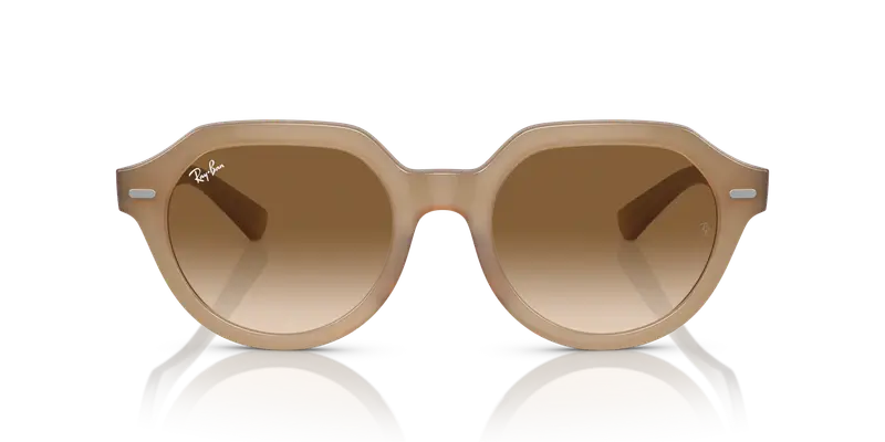 Ray - Ban Unisex RB4399 GINA 616651 Occhiali da sole Acetato Beige Marrone Squadrata Normale Sfumato miniatura 2