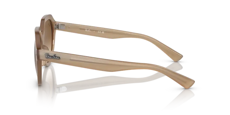 Ray - Ban Unisex RB4399 GINA 616651 Occhiali da sole Acetato Beige Marrone Squadrata Normale Sfumato miniatura 3