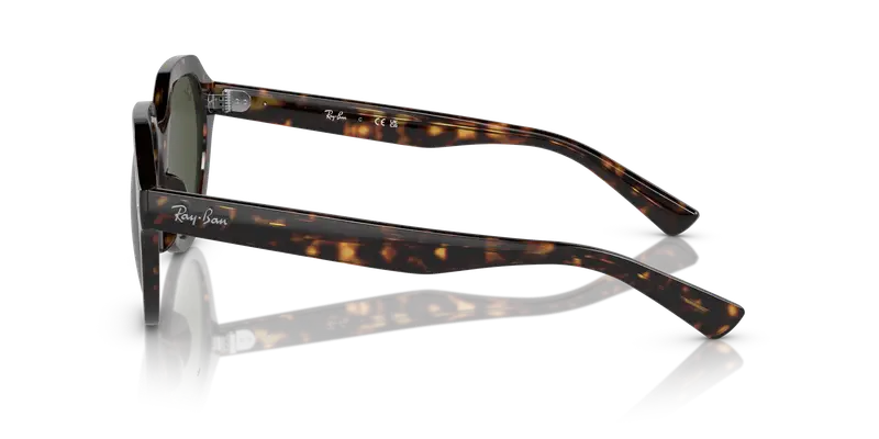 Ray - Ban Unisex RB4399 GINA 902/31 Occhiali da sole Iniettato Tartaruga Verde Squadrata Normale miniatura 3