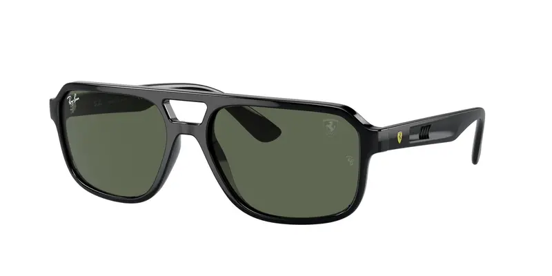 Ray - Ban Unisex RB4414M F68371 Occhiali da sole Nylon Nero Verde Geometrica Normale