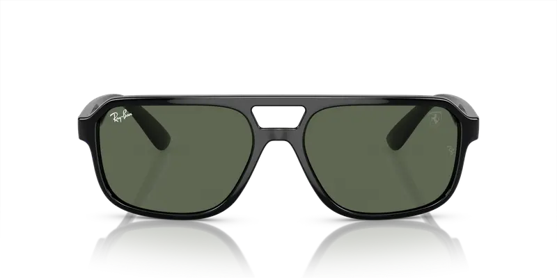 Ray - Ban Unisex RB4414M F68371 Occhiali da sole Nylon Nero Verde Geometrica Normale miniatura 2