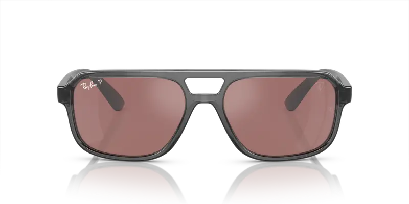 Ray - Ban Unisex RB4414M F691H2 Occhiali da sole Nylon Grigio Viola Geometrica Polarizzata Specchiato miniatura 2