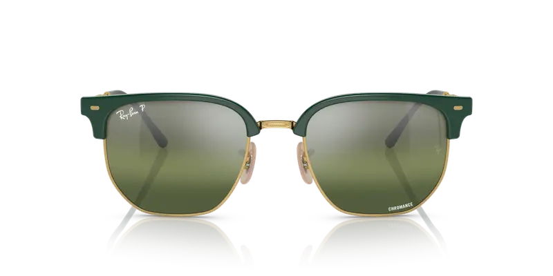 Ray - Ban Unisex RB4416 NEW CLUBMASTER 6655G4 Occhiali da sole Acetato Verde Verde Geometrica Polarizzata miniatura 2