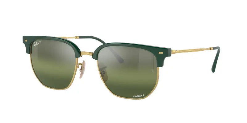 Unisex RB4416 NEW CLUBMASTER 6655G4 Occhiali da sole Acetato Verde Verde Geometrica Polarizzata