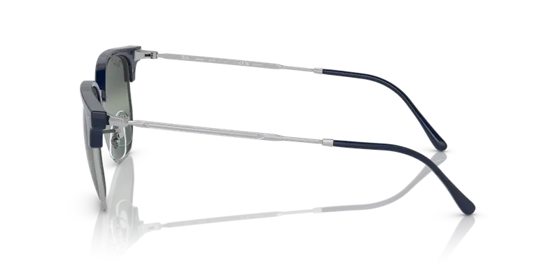 Ray - Ban Unisex RB4416 NEW CLUBMASTER 6656G6 Occhiali da sole Acetato Blu Argento Geometrica Polarizzata miniatura 3