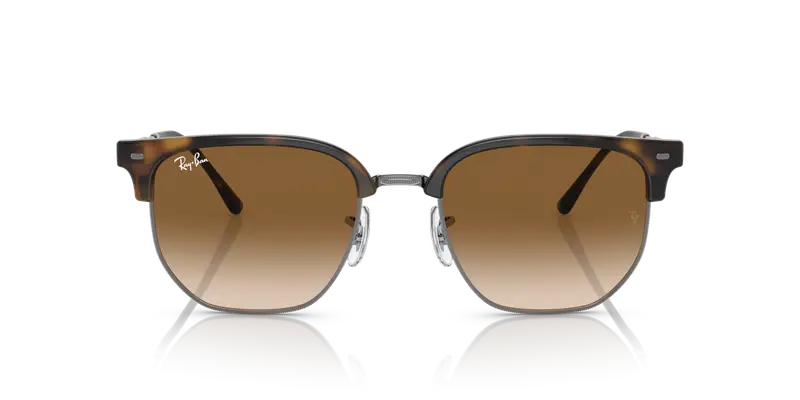 Ray - Ban Unisex RB4416 NEW CLUBMASTER 710/51 Occhiali da sole Acetato Tartaruga Marrone Geometrica Normale Sfumato miniatura 2