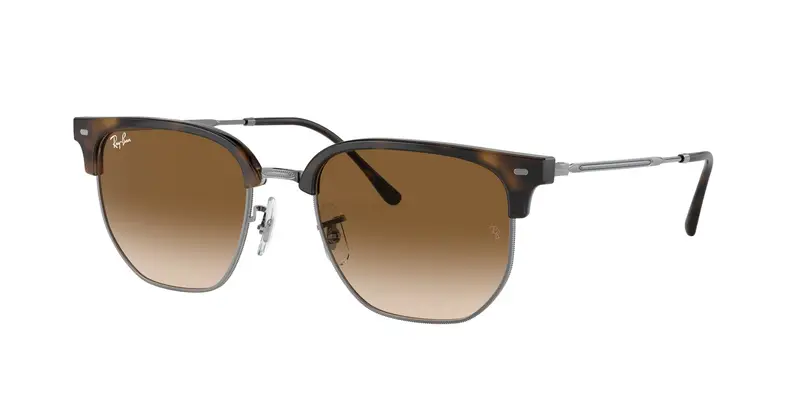 Unisex RB4416 NEW CLUBMASTER 710/51 Occhiali da sole Acetato Tartaruga Marrone Geometrica Normale Sfumato