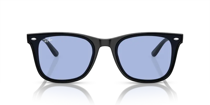 Ray - Ban Unisex RB4420 601/80 Occhiali da sole Iniettato Nero Blu Squadrata Normale miniatura 2