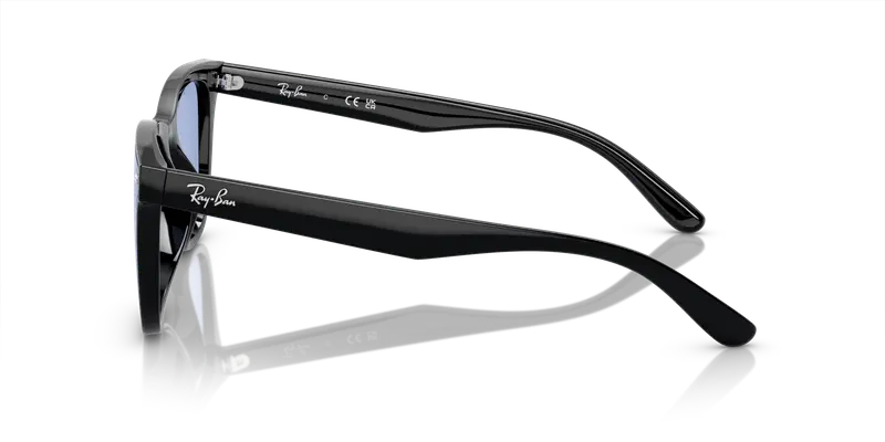 Ray - Ban Unisex RB4420 601/80 Occhiali da sole Iniettato Nero Blu Squadrata Normale miniatura 3