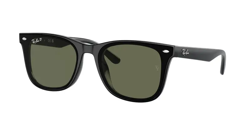 Ray - Ban Unisex RB4420 601/9A Occhiali da sole Iniettato Nero Verde Squadrata Polarizzata Antiriflesso