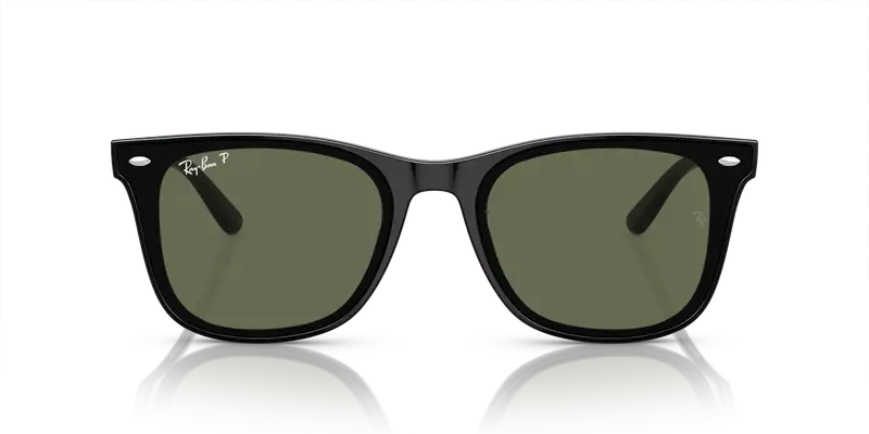 Ray - Ban Unisex RB4420 601/9A Occhiali da sole Iniettato Nero Verde Squadrata Polarizzata Antiriflesso miniatura 2
