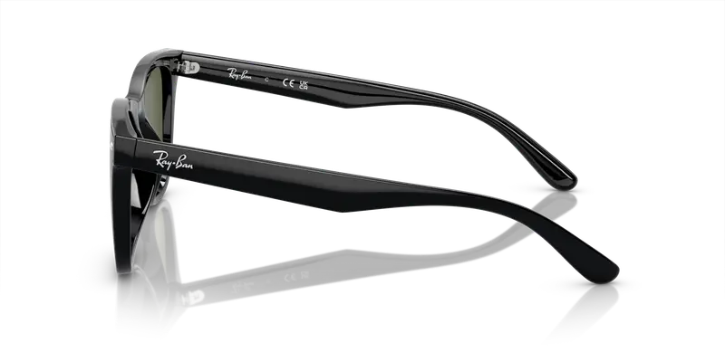 Ray - Ban Unisex RB4420 601/9A Occhiali da sole Iniettato Nero Verde Squadrata Polarizzata Antiriflesso miniatura 3