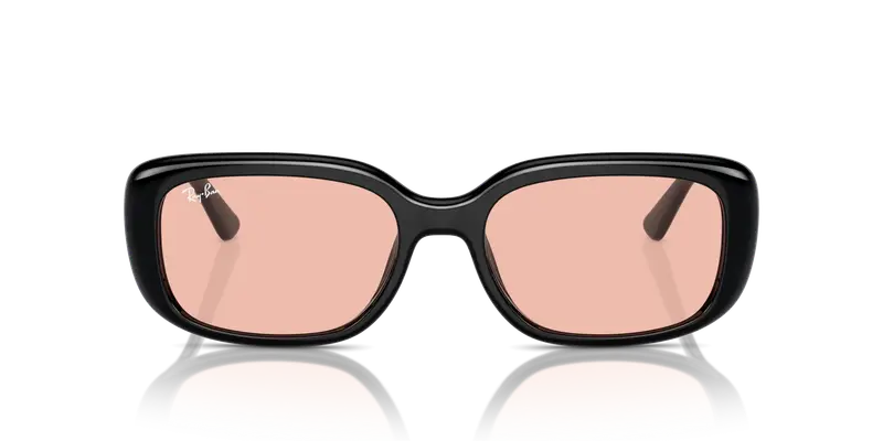 Ray - Ban Unisex RB4421D 667784 Occhiali da sole Acetato Nero Rosa Pillow Normale miniatura 2