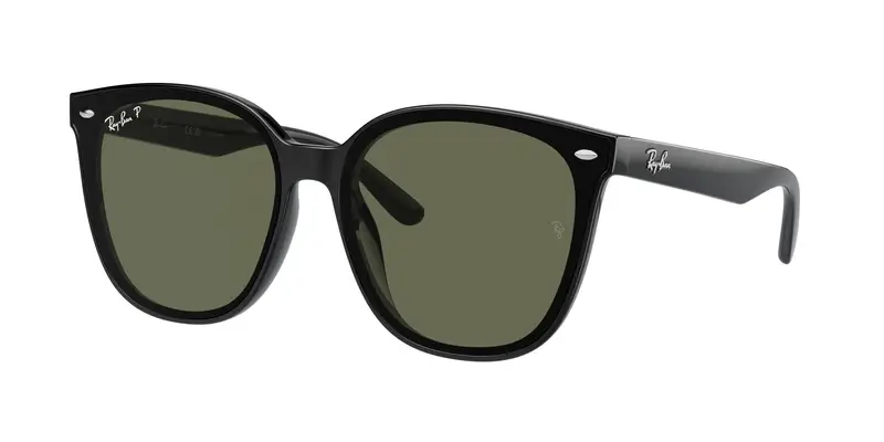 Ray - Ban Unisex RB4423D 601/9A Occhiali da sole Iniettato Nero Verde Squadrata Polarizzata Antiriflesso