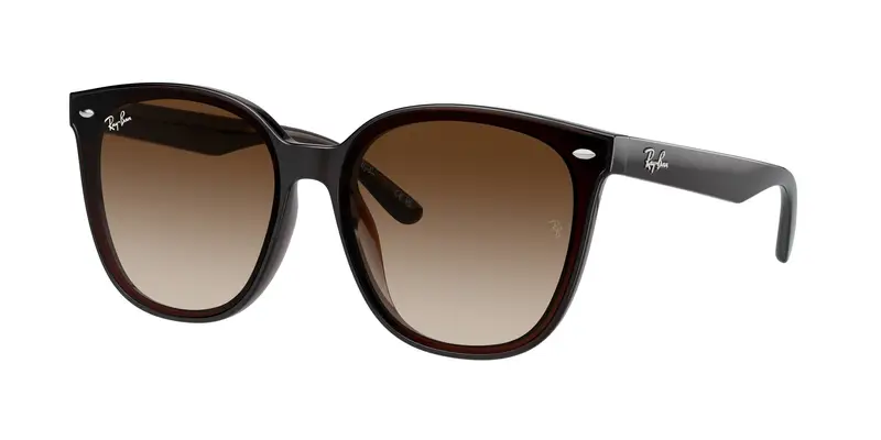Ray - Ban Unisex RB4423D 714/13 Occhiali da sole Iniettato Marrone Marrone Squadrata Normale Sfumato