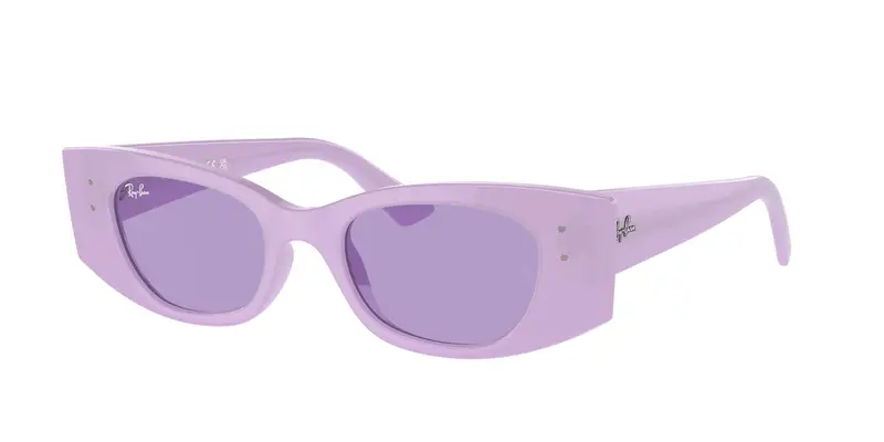 Ray - Ban Unisex RB4427 KAT 67581A Occhiali da sole Iniettato Viola Viola Geometrica Normale