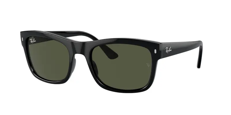 Ray - Ban Unisex RB4428  601/31 Occhiali da sole Acetato Nero Verde Squadrata Normale