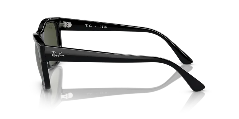 Ray - Ban Unisex RB4428 601/31 Occhiali da sole Acetato Nero Verde Squadrata Normale miniatura 3