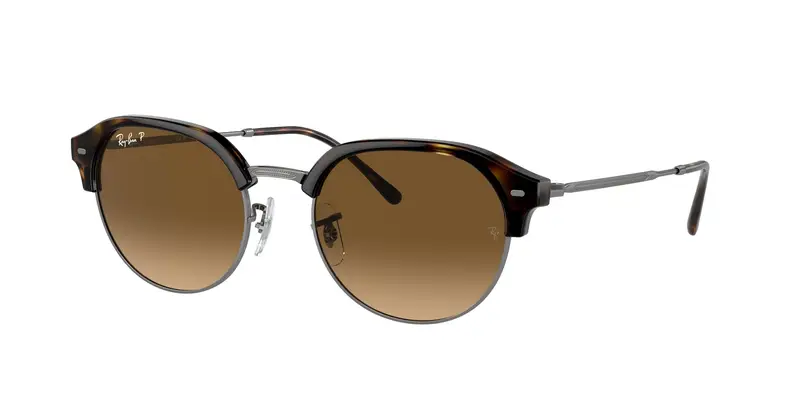 Ray - Ban Unisex RB4429  710/M2 Occhiali da sole Iniettato Tartaruga Marrone Geometrica Polarizzata Sfumato