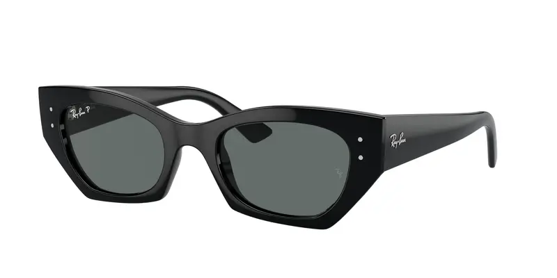 Ray - Ban Unisex RB4430 ZENA 667781 Occhiali da sole Iniettato Nero Grigio Geometrica Polarizzata