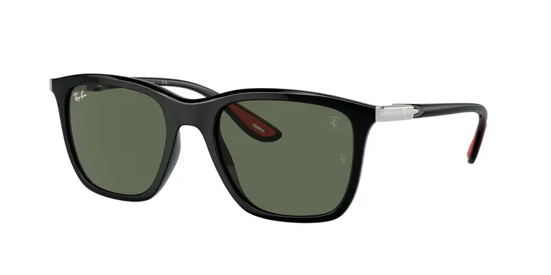 Ray - Ban Unisex RB4433M F60171 Occhiali da sole Nylon Nero Verde Squadrata Normale
