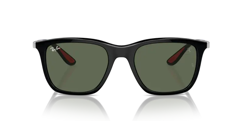 Ray - Ban Unisex RB4433M F60171 Occhiali da sole Nylon Nero Verde Squadrata Normale miniatura 2