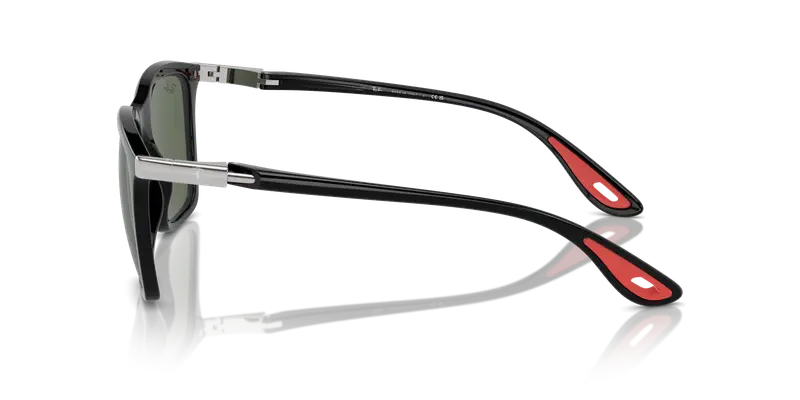 Ray - Ban Unisex RB4433M F60171 Occhiali da sole Nylon Nero Verde Squadrata Normale miniatura 3