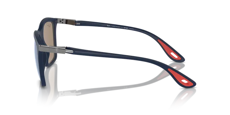 Ray - Ban Unisex RB4433M F698H0 Occhiali da sole Nylon Blu Grigio Squadrata Polarizzata Specchiato miniatura 3