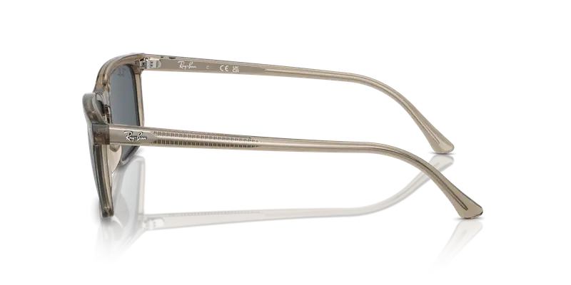 Ray - Ban Unisex RB4435 6765R5 Occhiali da sole Acetato Marrone Blu Squadrata Normale miniatura 3