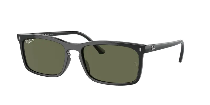 Ray - Ban Unisex RB4435  901/58 Occhiali da sole Acetato Nero Verde Squadrata Polarizzata Antiriflesso