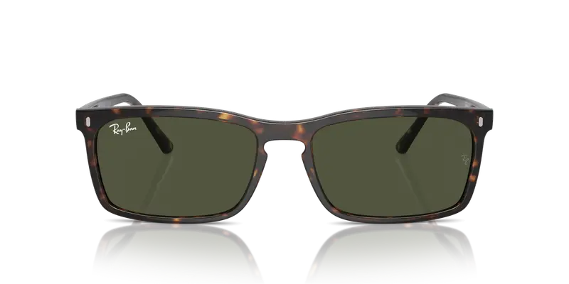 Ray - Ban Unisex RB4435 902/31 Occhiali da sole Acetato Tartaruga Verde Squadrata Normale miniatura 2