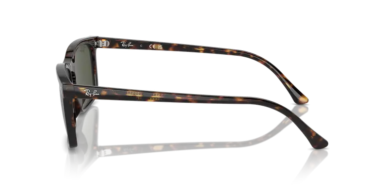 Ray - Ban Unisex RB4435 902/31 Occhiali da sole Acetato Tartaruga Verde Squadrata Normale miniatura 3