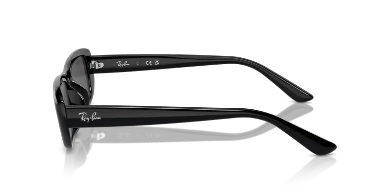 Ray - Ban Unisex RB4436D 667787 Occhiali da sole Iniettato Nero Grigio Pillow Normale miniatura 3