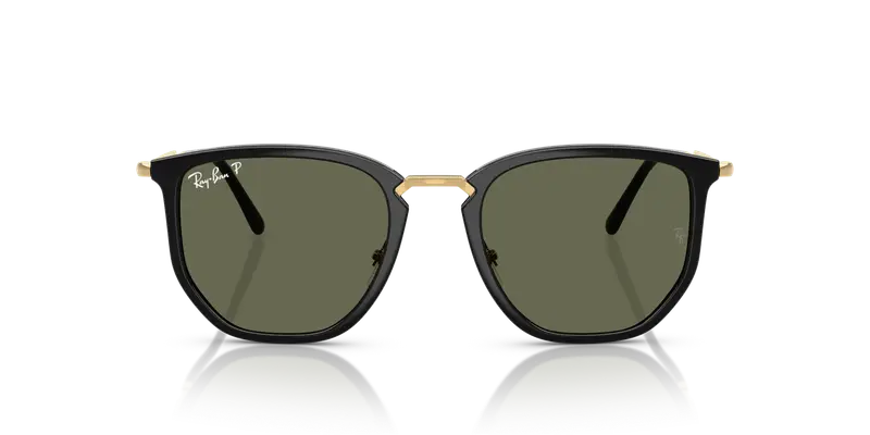 Ray - Ban Unisex RB4451 630658 Occhiali da sole Nylon Nero Verde Geometrica Polarizzata miniatura 2