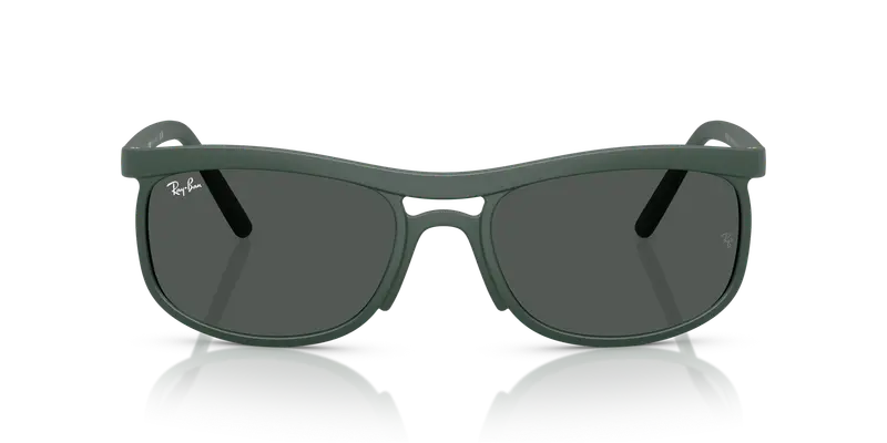 Ray - Ban Unisex RB4452 601687 Occhiali da sole Peek Verde Grigio Squadrata Normale miniatura 2