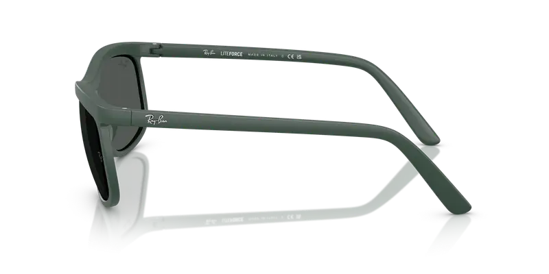 Ray - Ban Unisex RB4452 601687 Occhiali da sole Peek Verde Grigio Squadrata Normale miniatura 3