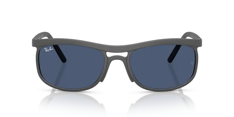 Ray - Ban Unisex RB4452 601780 Occhiali da sole Peek Grigio Blu Squadrata Normale miniatura 2