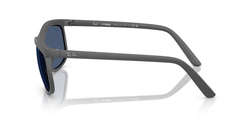 Ray - Ban Unisex RB4452 601780 Occhiali da sole Peek Grigio Blu Squadrata Normale miniatura 3