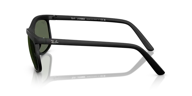 Ray - Ban Unisex RB4452 601S71 Occhiali da sole Peek Nero Verde Squadrata Normale miniatura 3