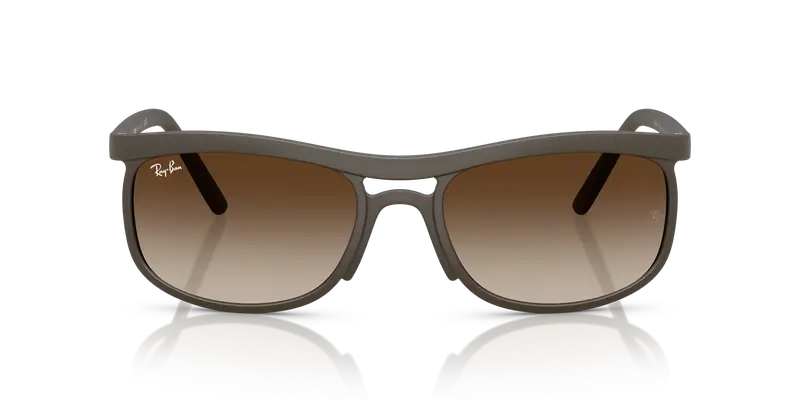 Ray - Ban Unisex RB4452 612413 Occhiali da sole Peek Marrone Marrone Squadrata Normale Sfumato miniatura 2