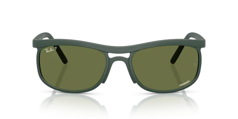 Ray - Ban Unisex RB4452CH 6016/2 Occhiali da sole Peek Verde Verde Squadrata Polarizzata miniatura 2