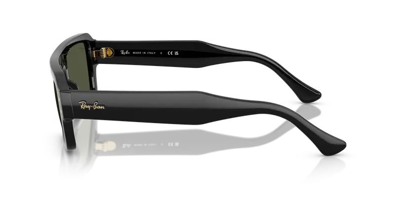 Ray - Ban Unisex RB4454 LUKAS 667731 Occhiali da sole Acetato Nero Verde Squadrata Normale miniatura 3