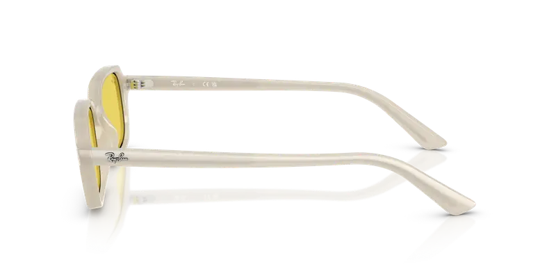 Ray - Ban Unisex RB4455 ZURI 68086D Occhiali da sole Iniettato Bianco Giallo Pillow Normale miniatura 3