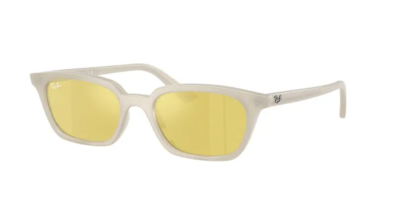 Ray - Ban Unisex RB4456 ZAYA 68086D Occhiali da sole Iniettato Bianco Giallo Pillow Normale